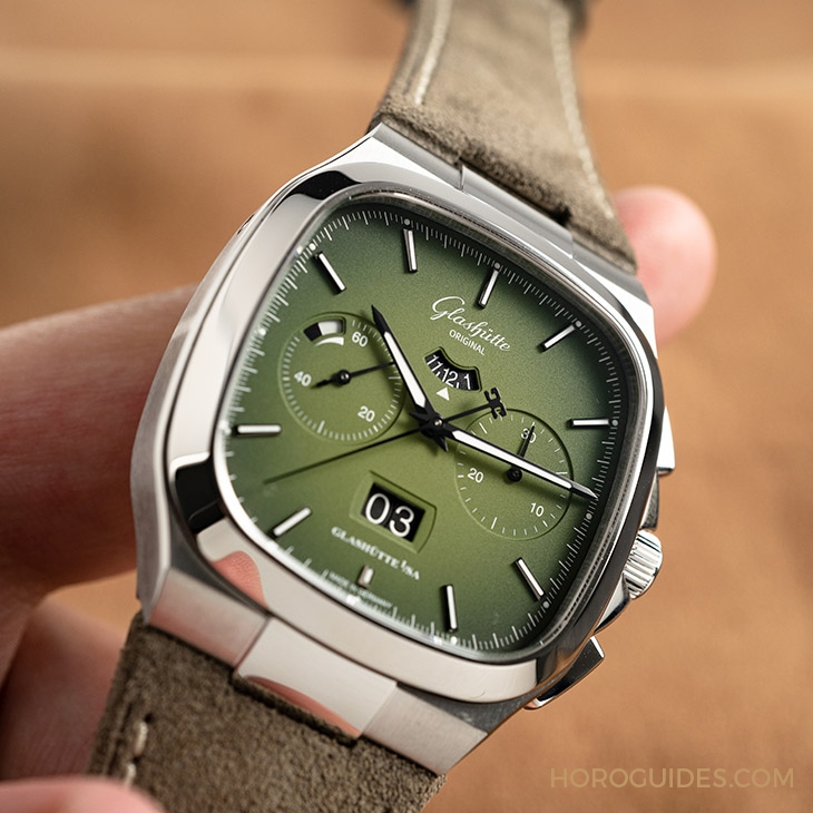 GLASHüTTE ORIGINAL - 好Funky的復(fù)古表！ 格拉蘇蒂原創(chuàng)Seventies Chronograph墨玉綠面盤(pán)