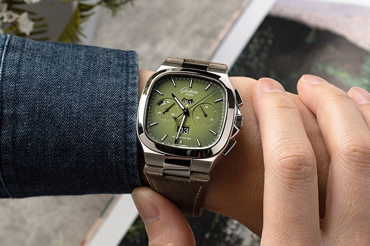 GLASHüTTE ORIGINAL - 好Funky的復(fù)古表！ 格拉蘇蒂原創(chuàng)Seventies Chronograph墨玉綠面盤(pán)