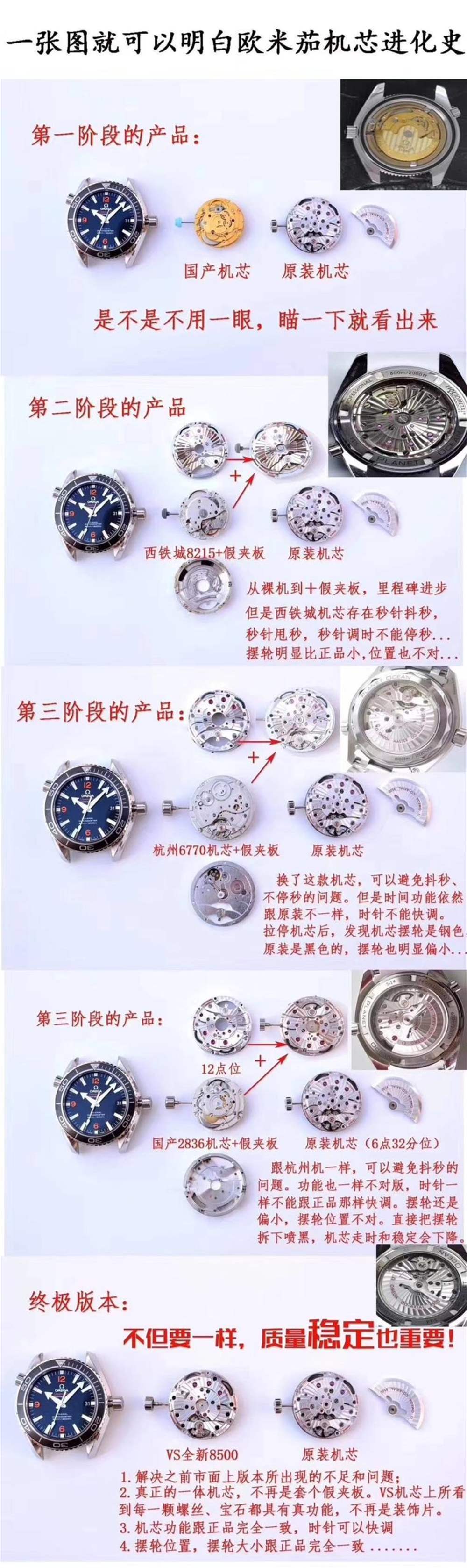VS廠超級復(fù)刻「8500一體機(jī)芯」全方位拆解對比正品解說