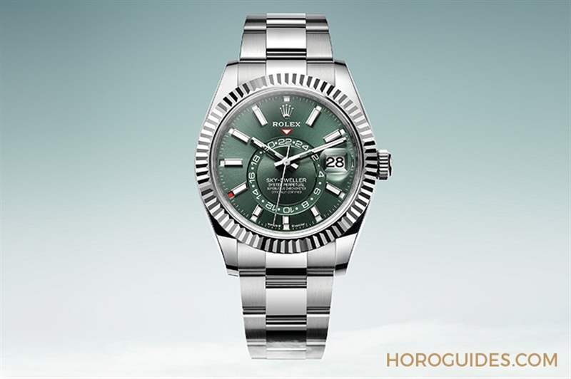 ROLEX - 勞力士天行者Sky-Dweller半金材質推出薄荷綠新色，玫瑰金材質搭配專屬藍綠色表盤